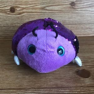 Adventure Planet Sequinimals Plush LADYBUG Reversible Purple Mermaid Sequinimals
